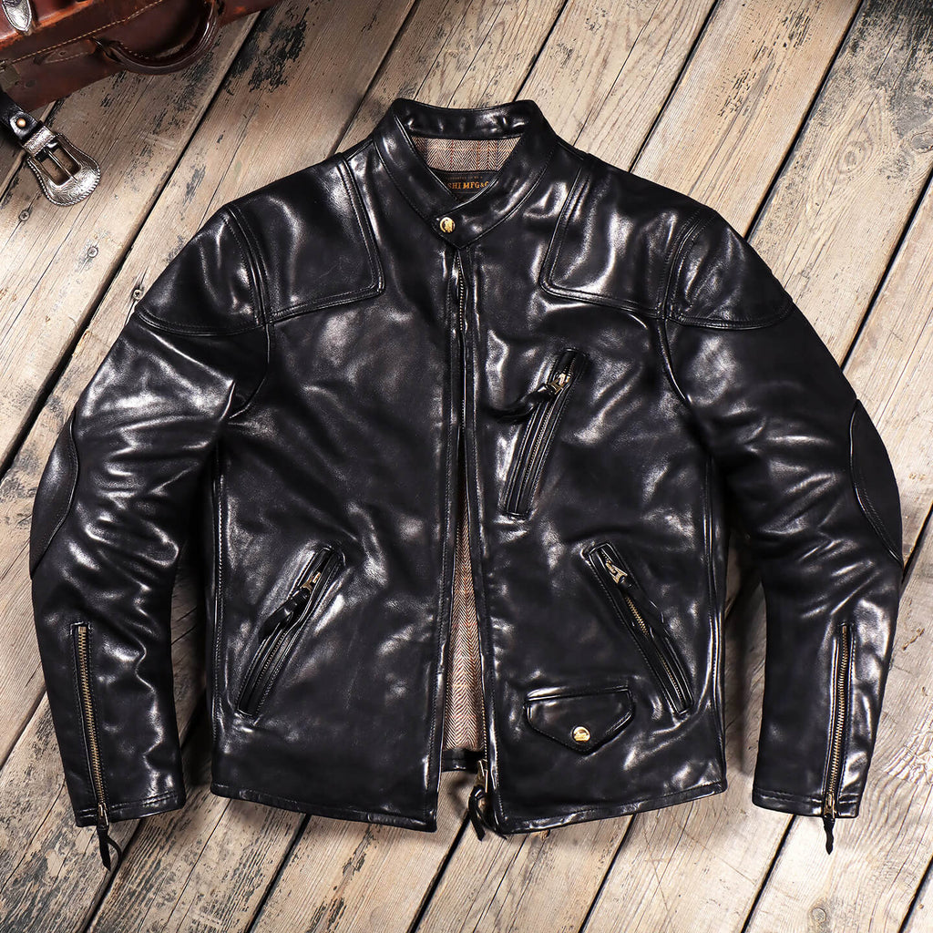 Men's Biker Leather Jacket-Celeritas