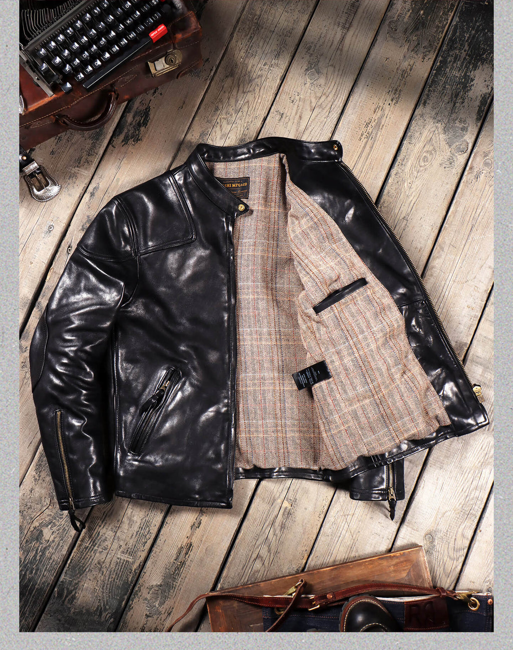 Men's Biker Leather Jacket-Celeritas