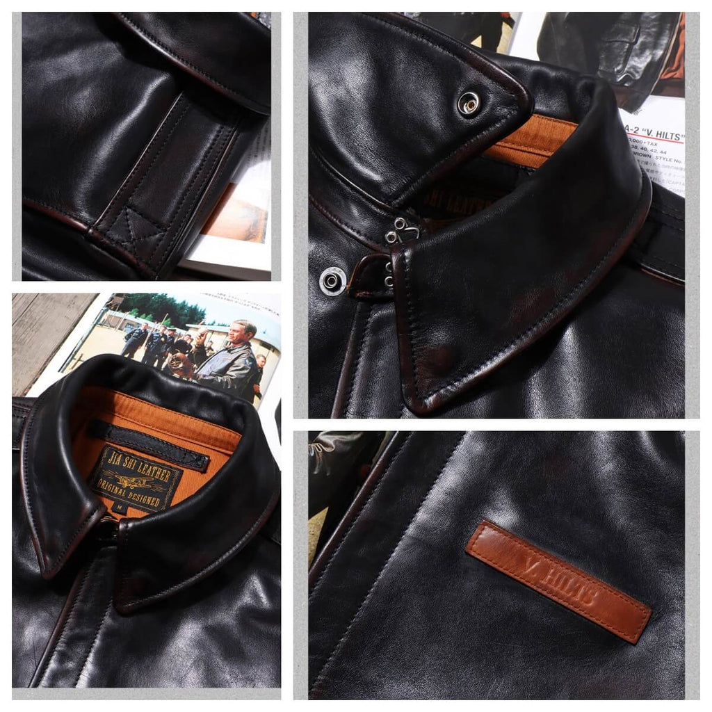 Men's A2 Bomber Leather Jacket-Alatus