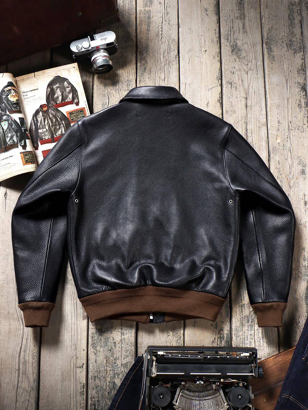 Men's A2 Bomber Leather Jacket-Aviator