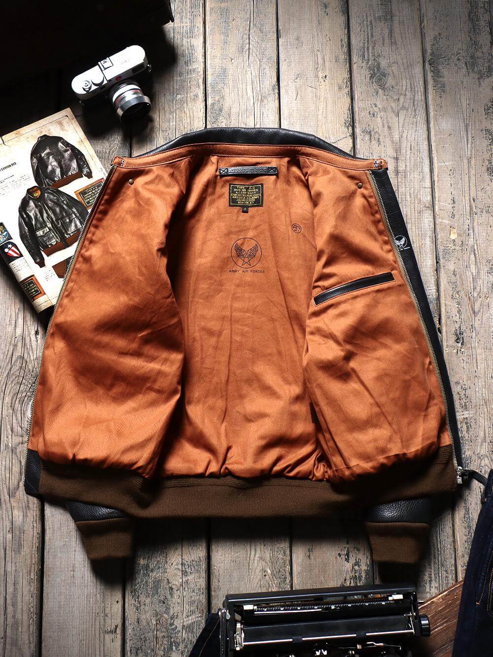 Men's A2 Bomber Leather Jacket-Aviator