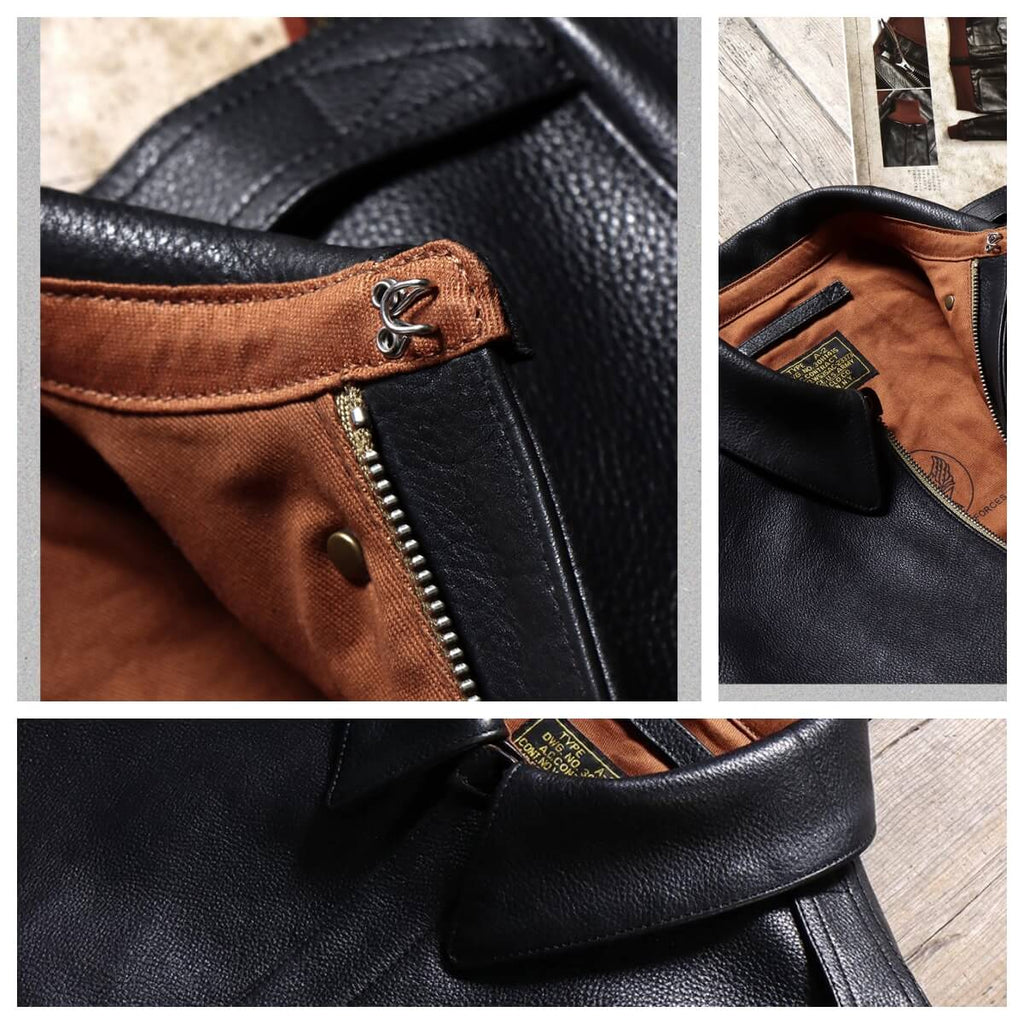 Men's A2 Bomber Leather Jacket-Aviator