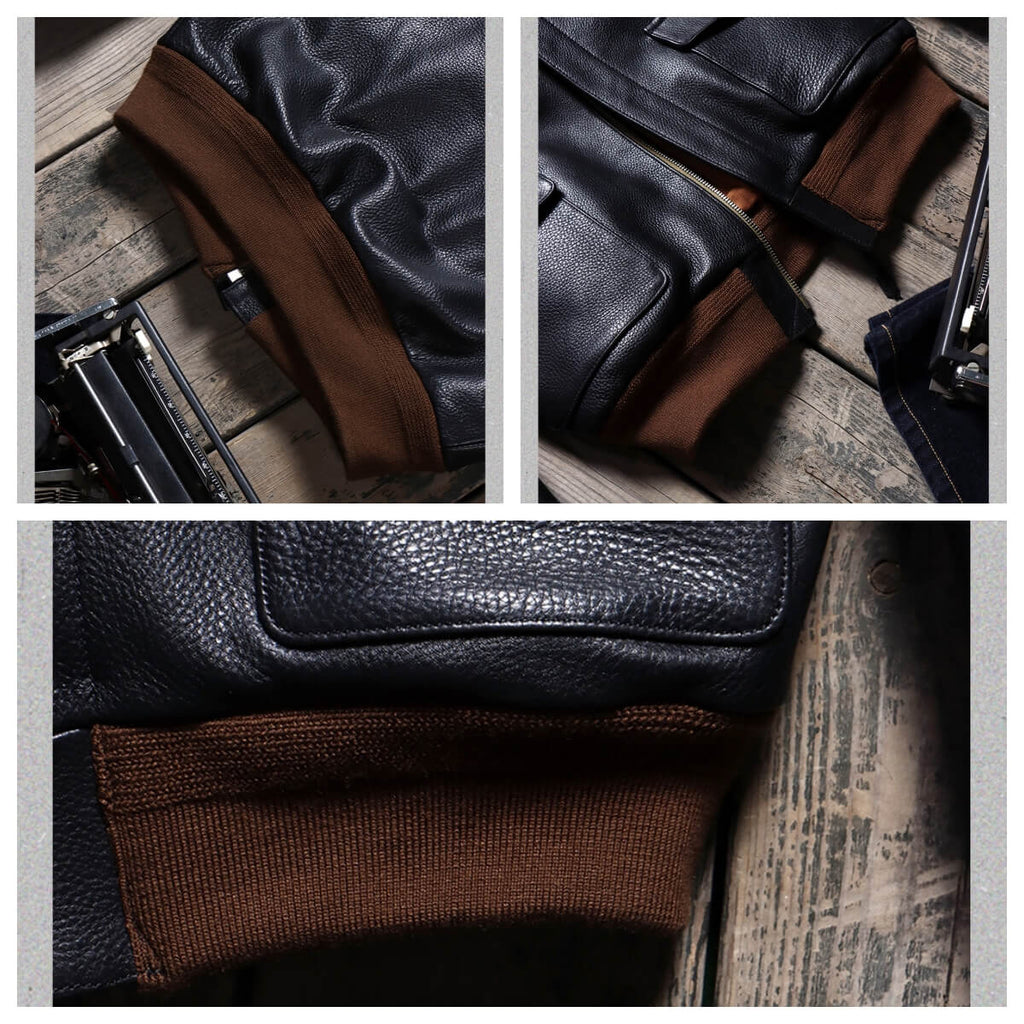Men's A2 Bomber Leather Jacket-Aviator