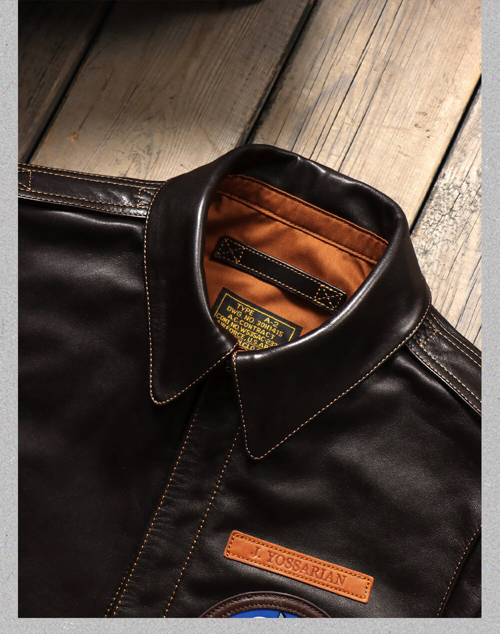 Men's A2 Bomber Leather Jacket-Draco