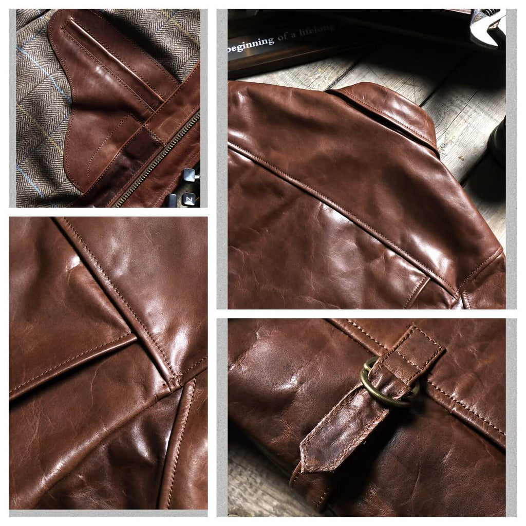 Men's A2 Bomber Leather Jacket-Explorator