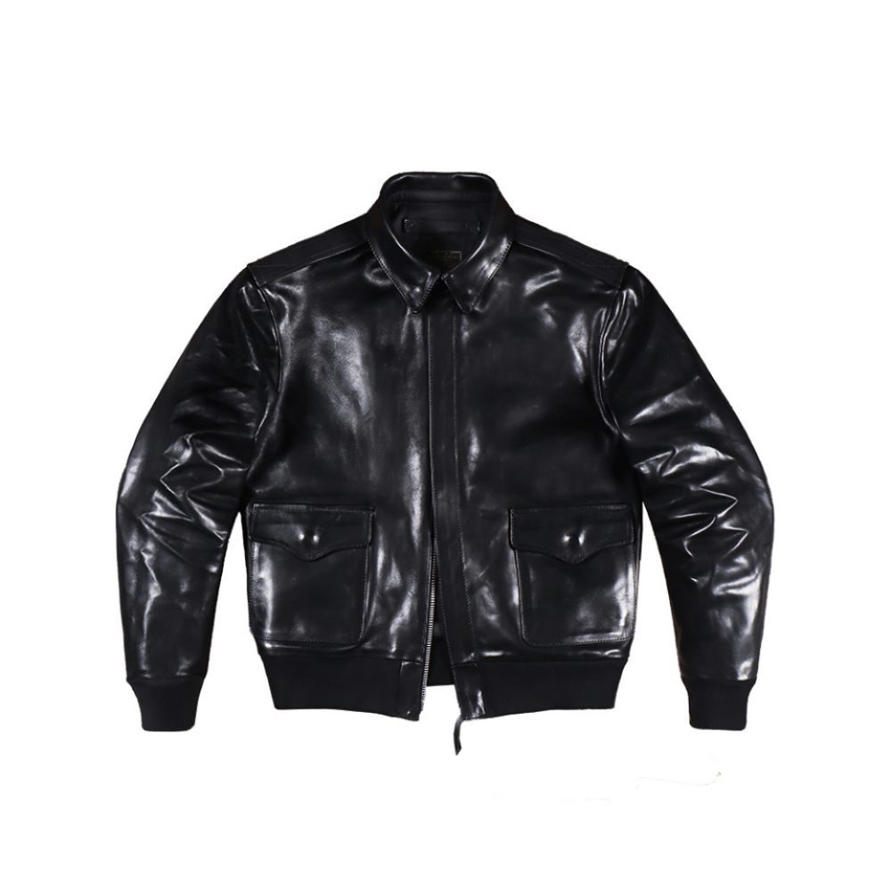 Men's A2 Bomber Leather Jacket-Tutamen