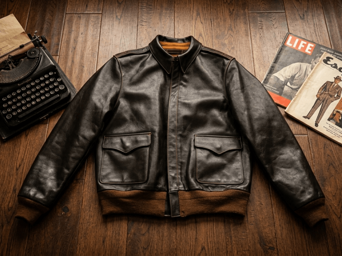 Men's A2 Bomber Leather Jacket-Draco