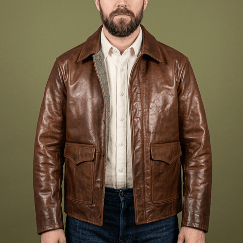 Men's A2 Bomber Leather Jacket-Explorator