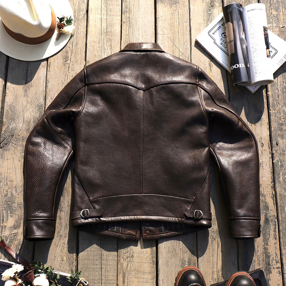 Men's Western Leather Jacket-Minotaur