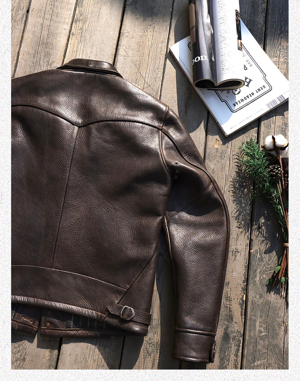 Men's Western Leather Jacket-Minotaur