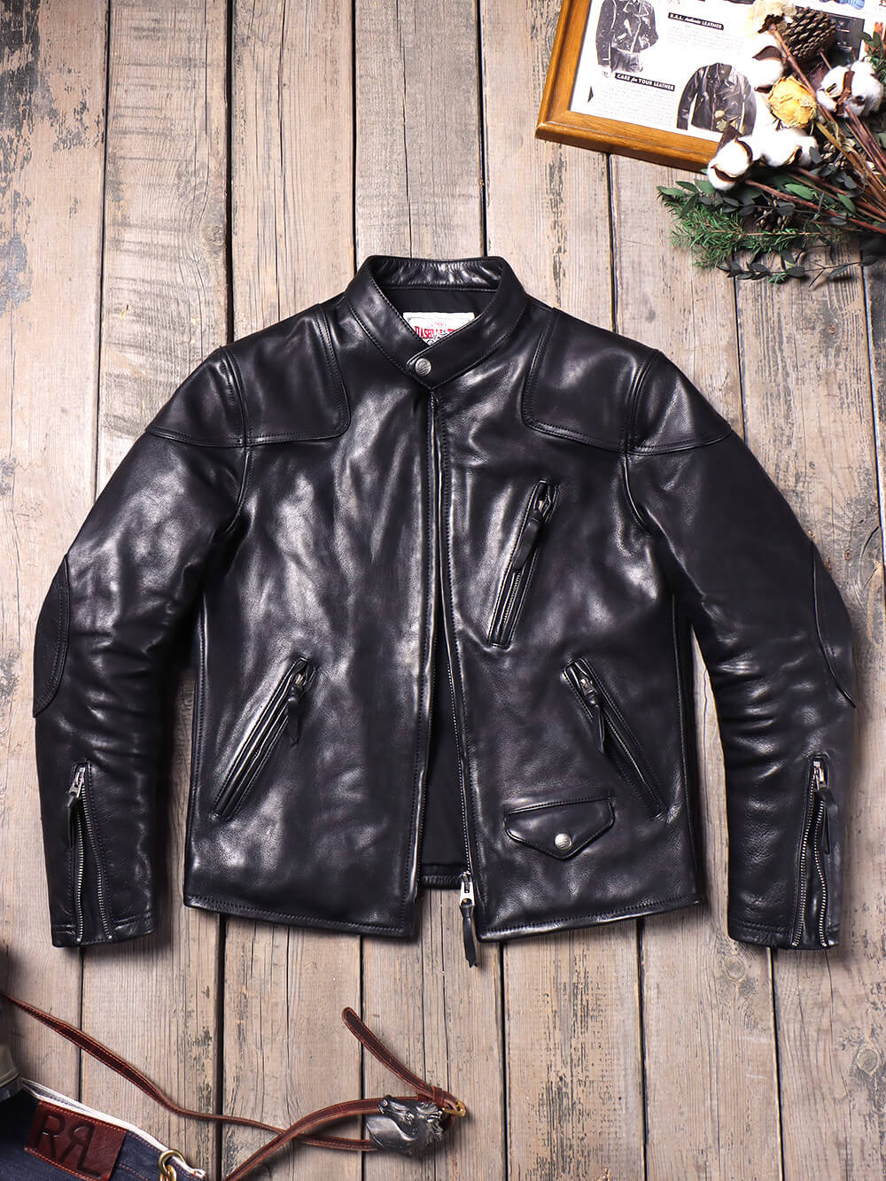 Men's Biker Leather Jacket-Acer