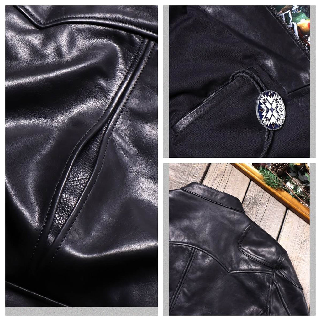 Men's Biker Leather Jacket-Acer