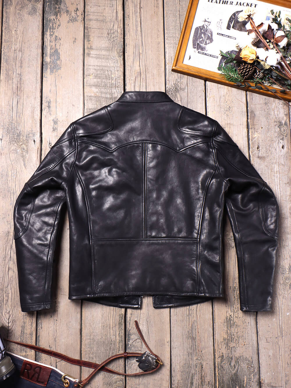 Men's Biker Leather Jacket-Acer