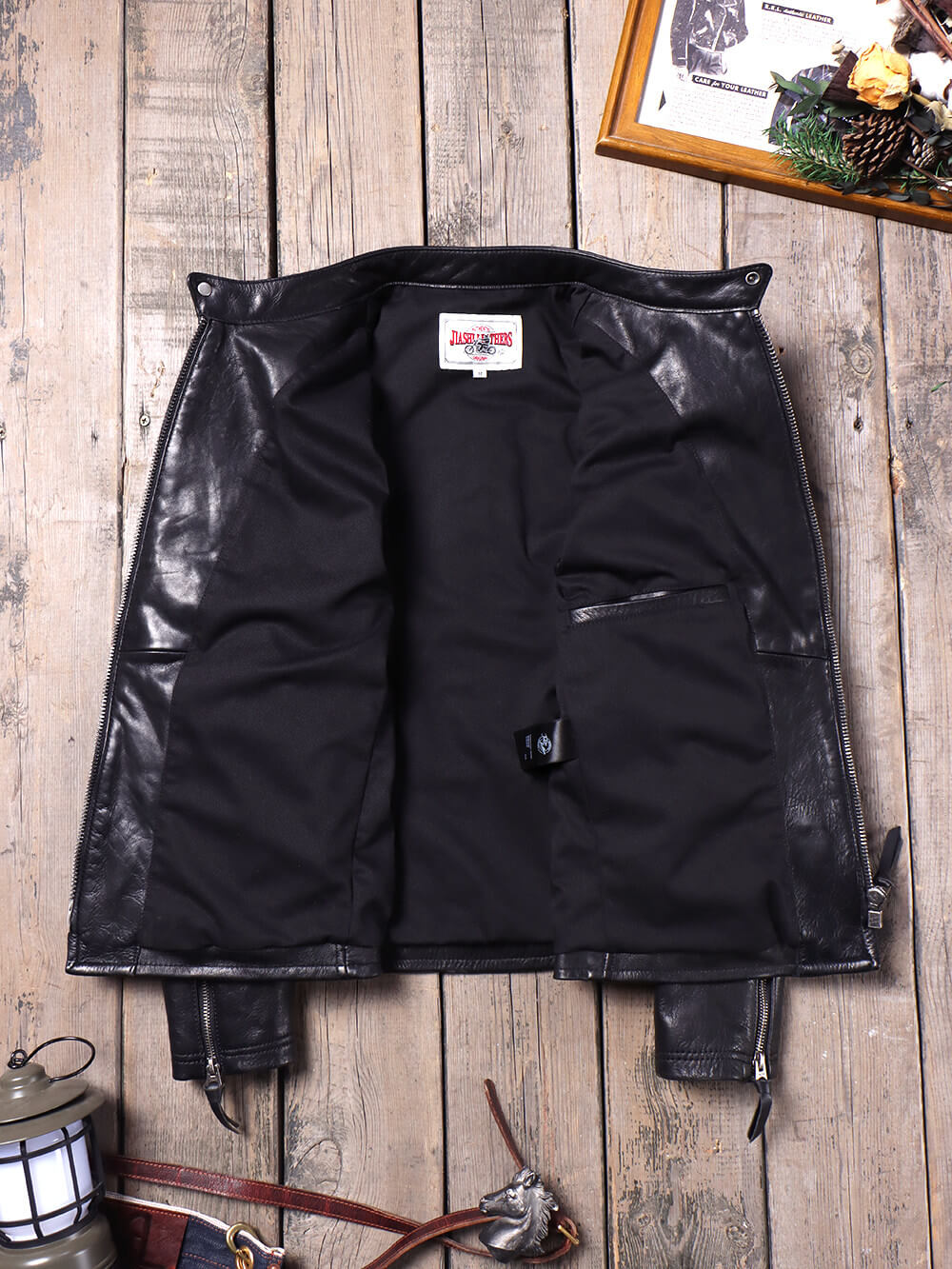 Men's Biker Leather Jacket-Acer