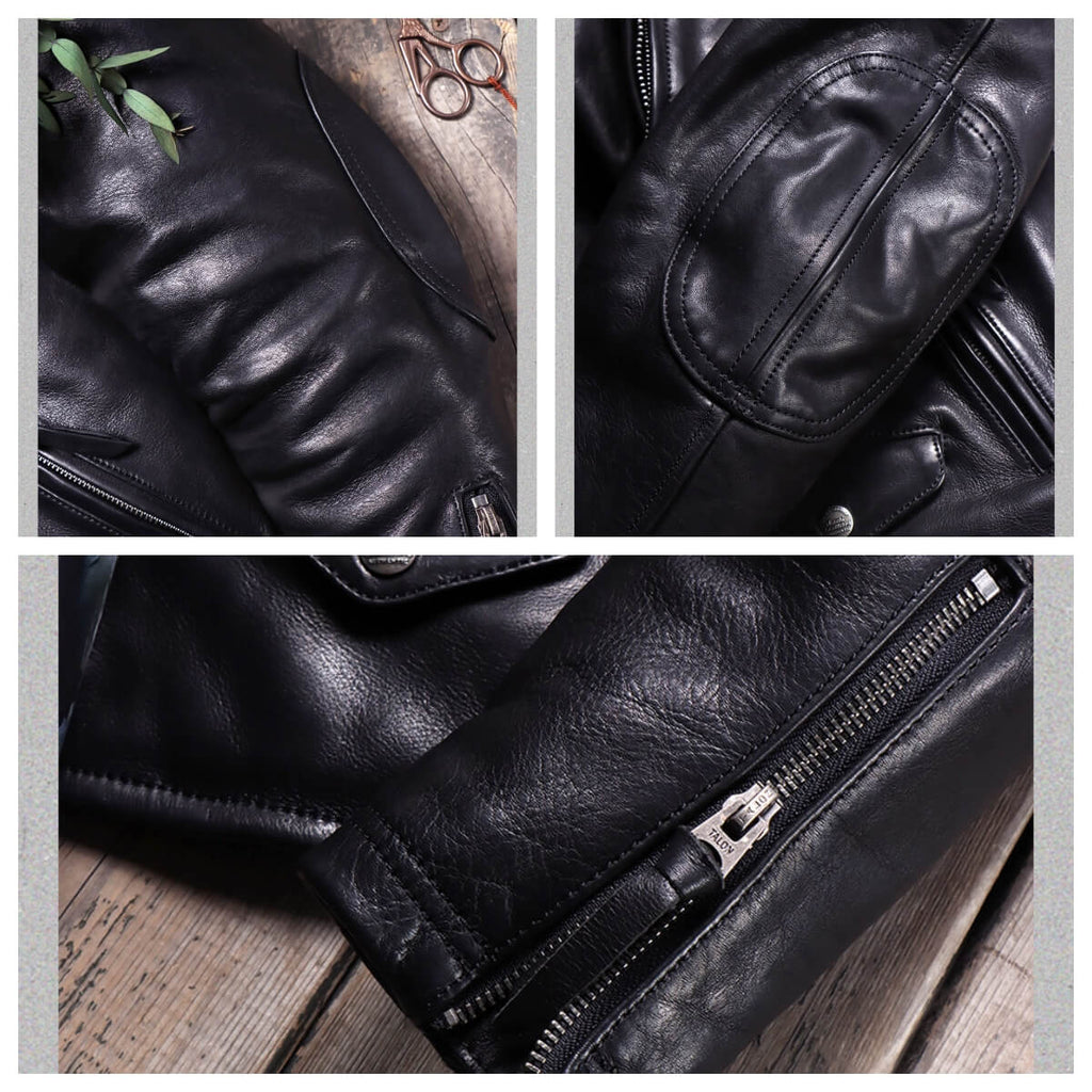 Men's Biker Leather Jacket-Acer