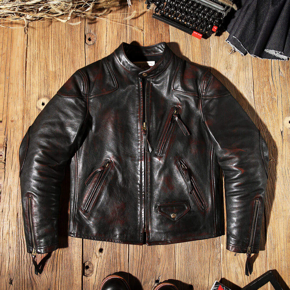 Men's Biker Leather Jacket-Impetus