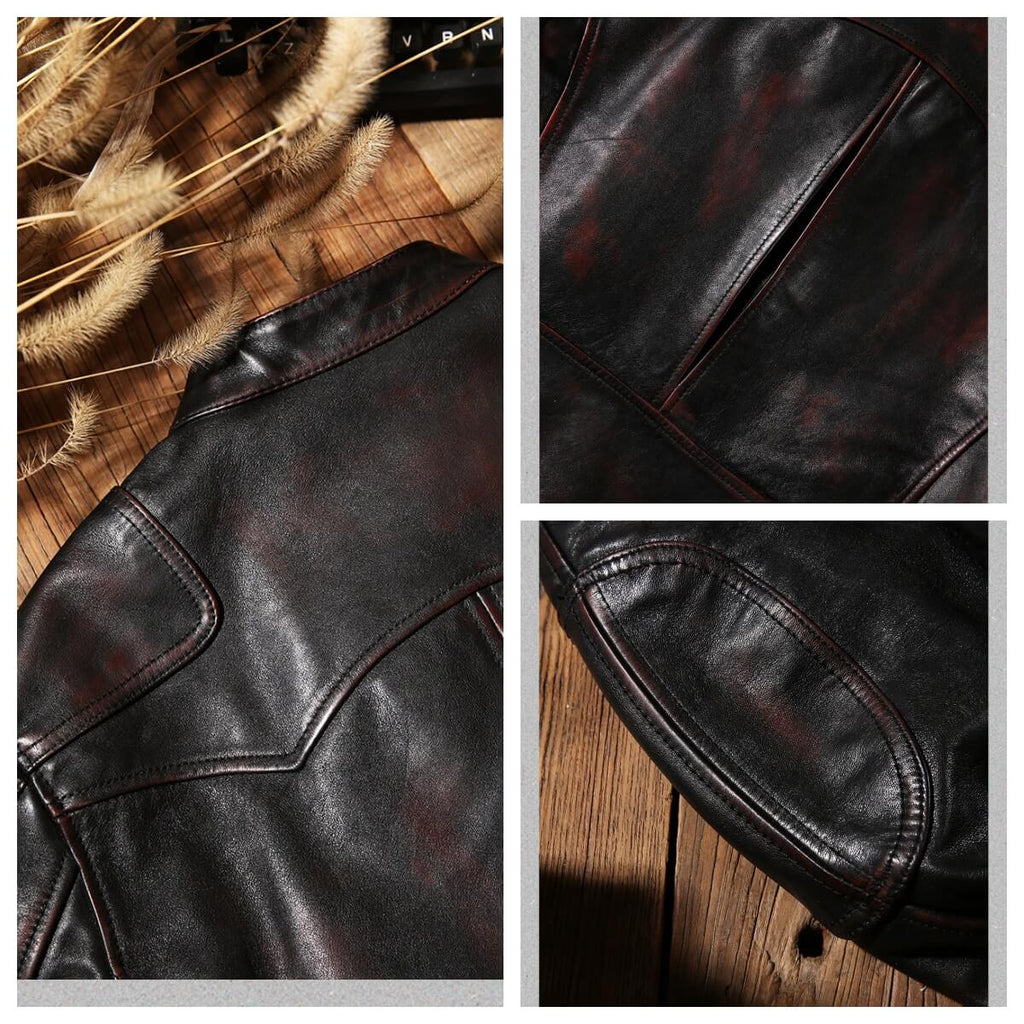 Men's Biker Leather Jacket-Impetus