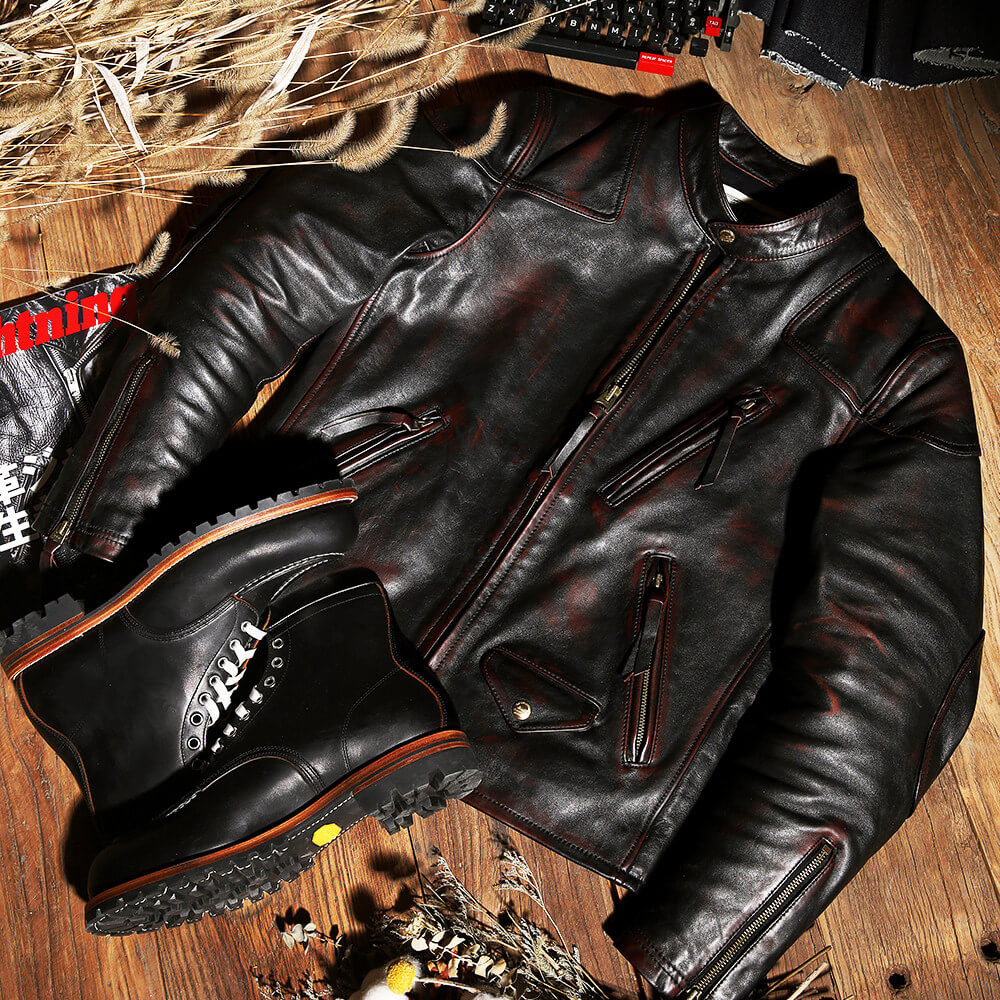 Men's Biker Leather Jacket-Impetus