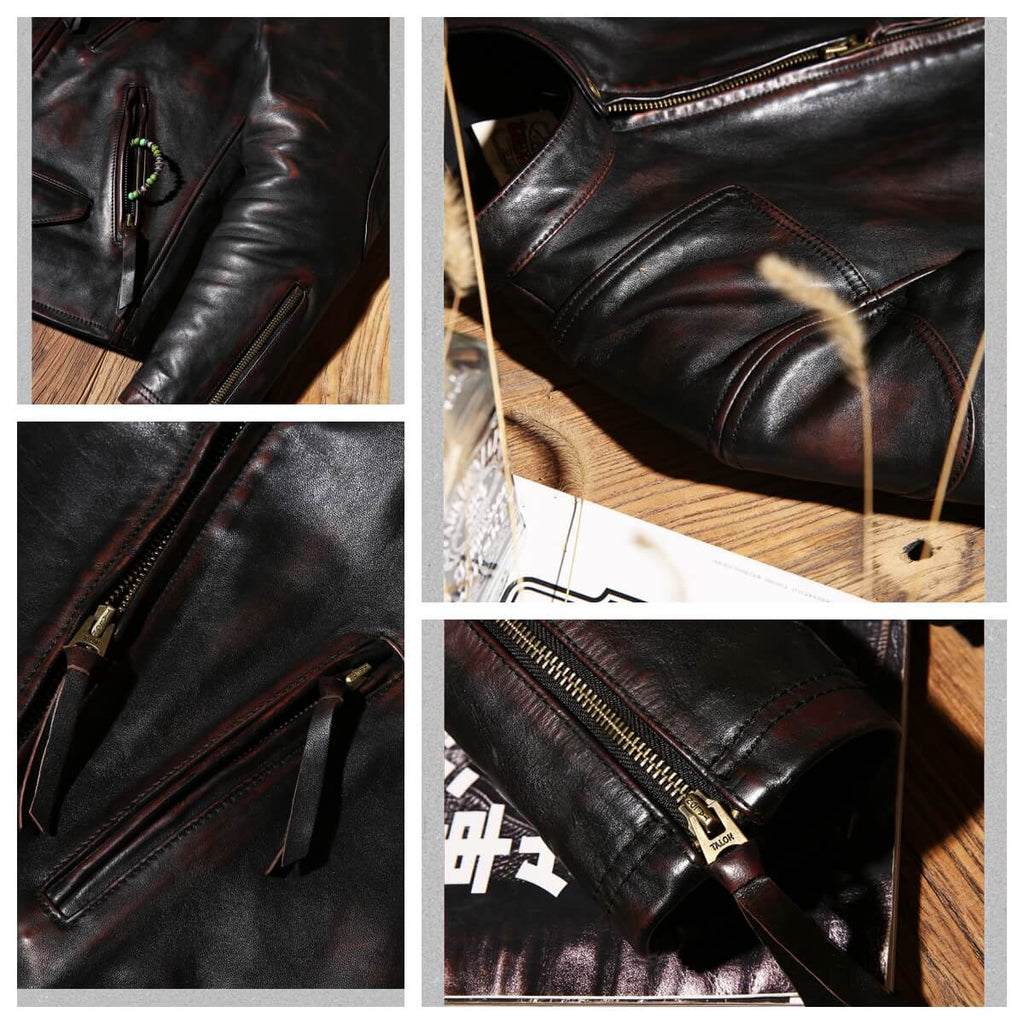 Men's Biker Leather Jacket-Impetus