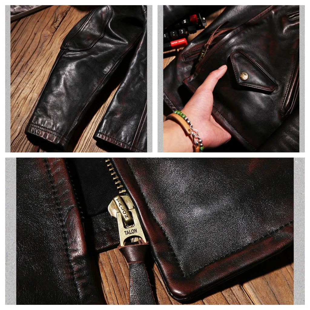 Men's Biker Leather Jacket-Impetus