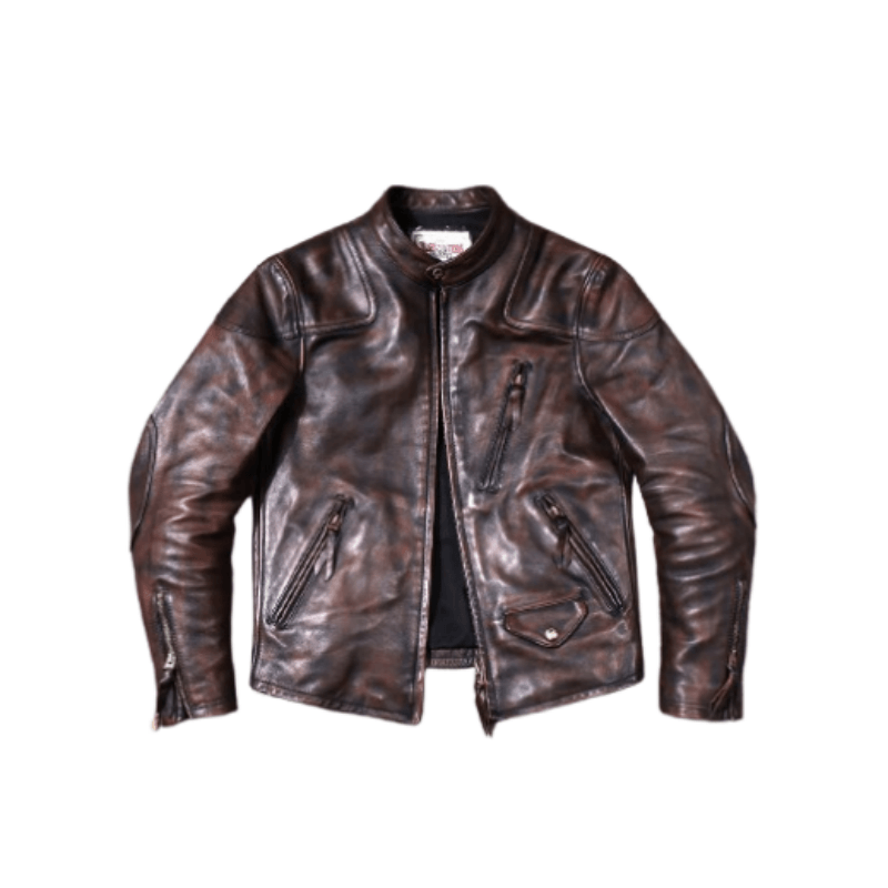 Men's Biker Leather Jacket-Virtus