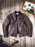 Men's Biker Leather Jacket-Virtus