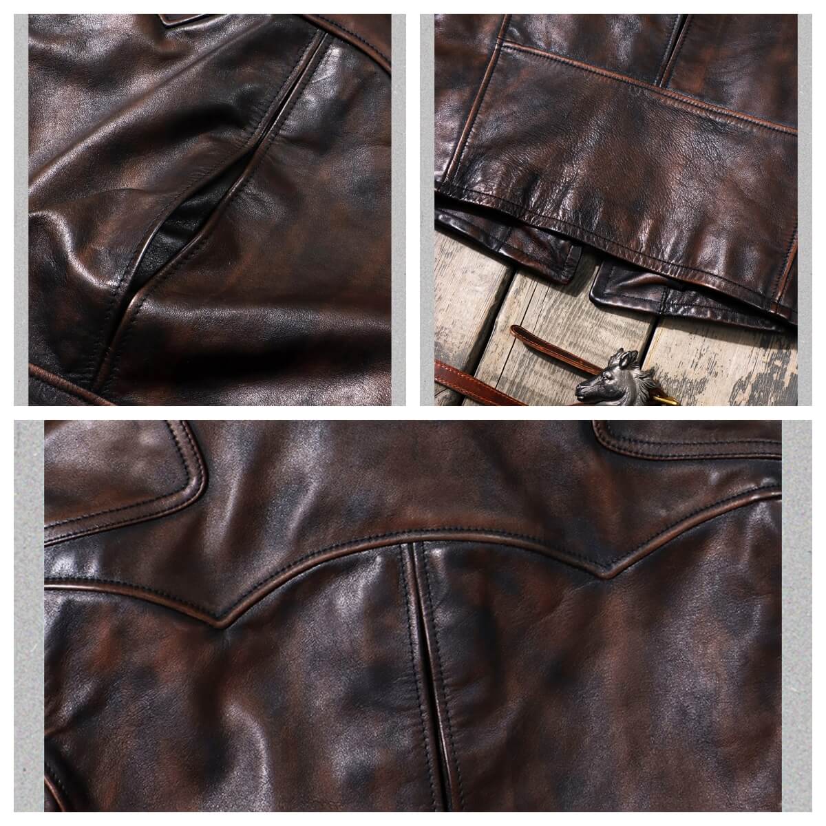 Men's Biker Leather Jacket-Virtus