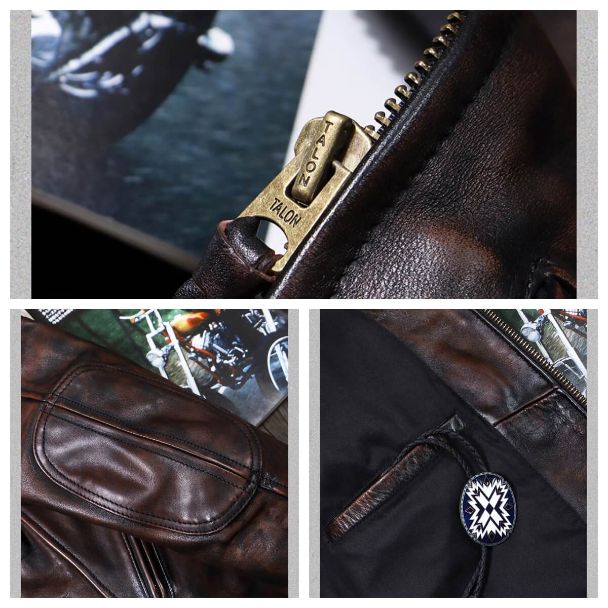 Men's Biker Leather Jacket-Virtus
