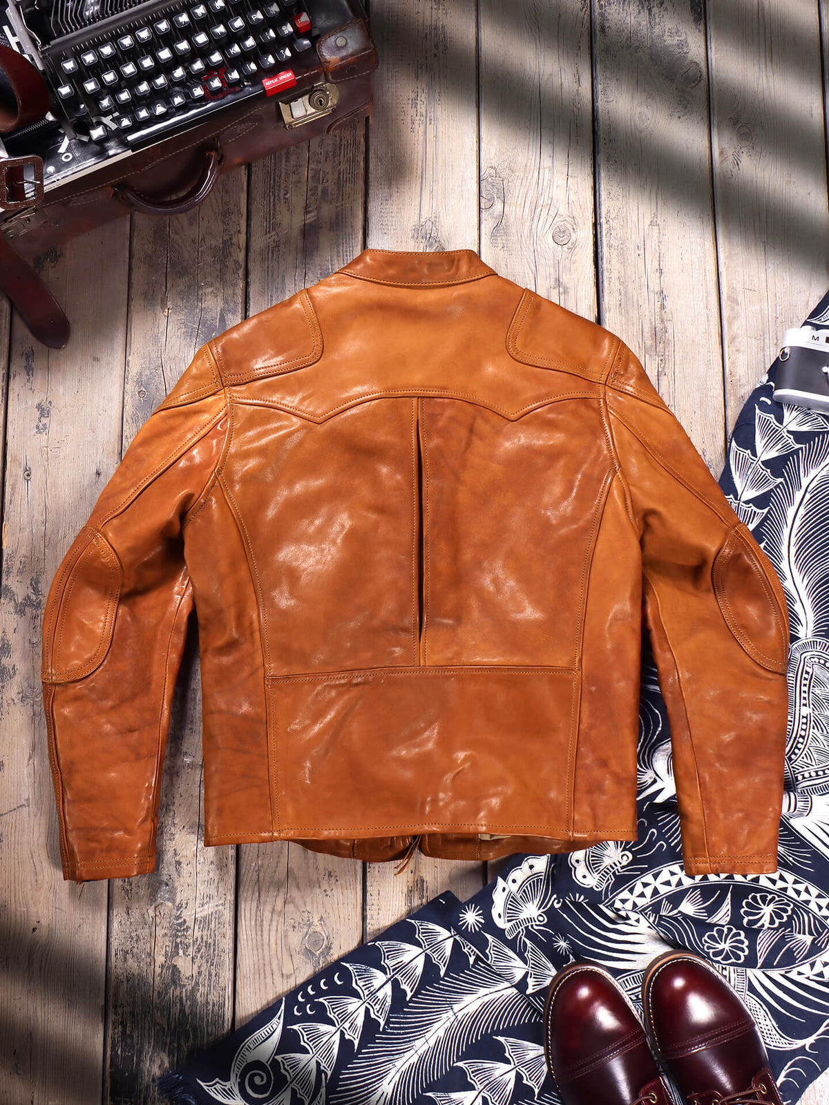 Men's Biker Leather Jacket-Comes