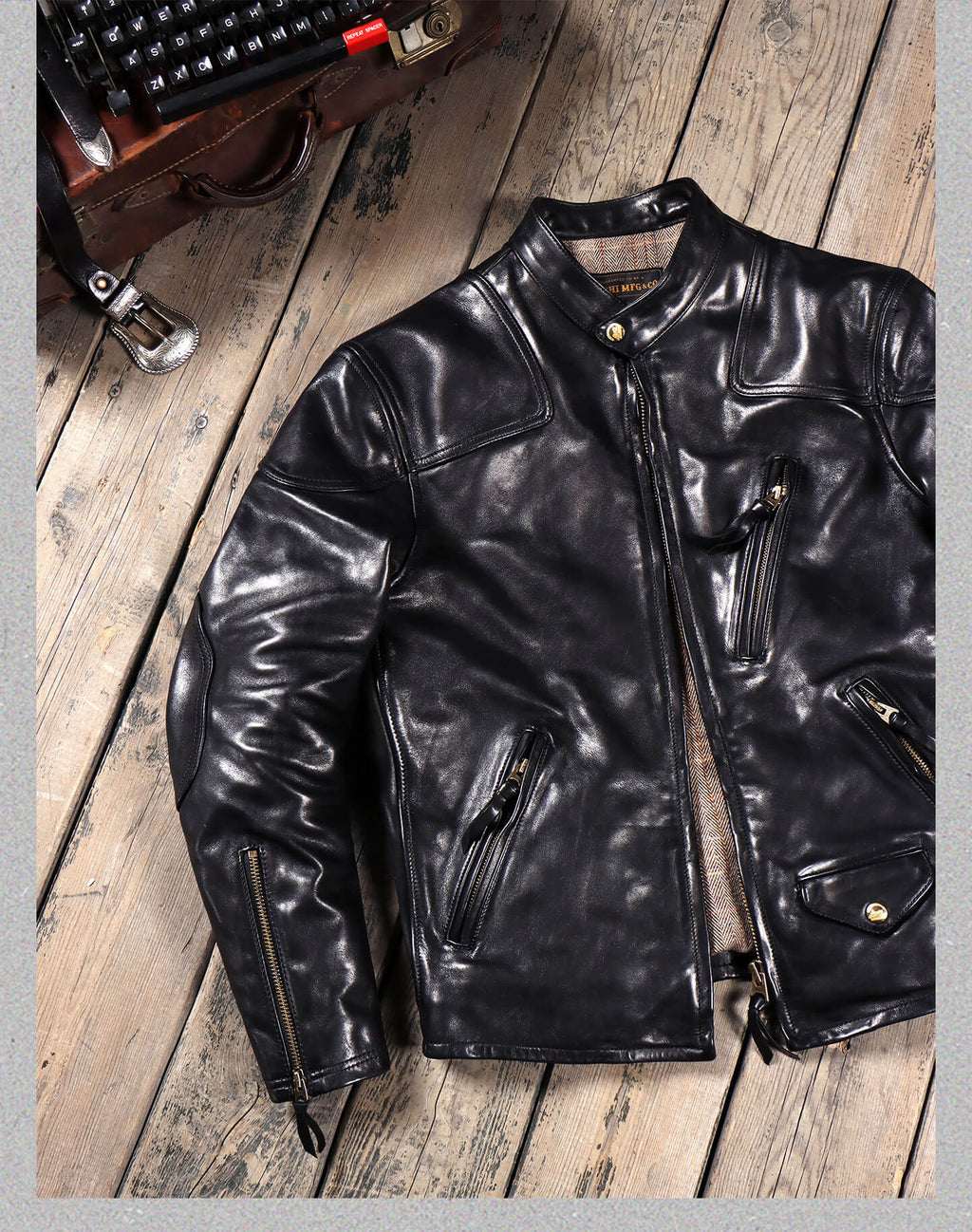 Men's Biker Leather Jacket-Celeritas
