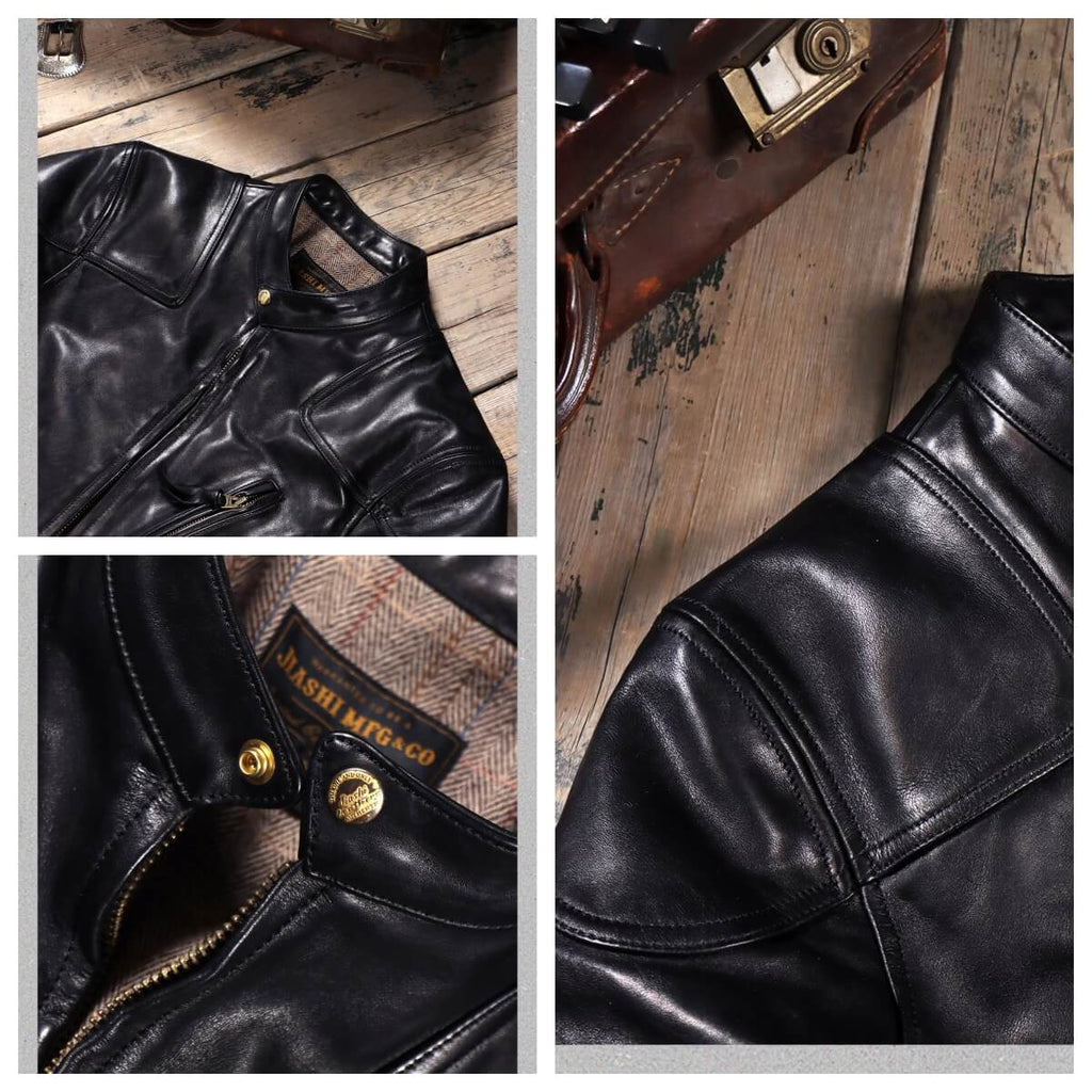 Men's Biker Leather Jacket-Celeritas