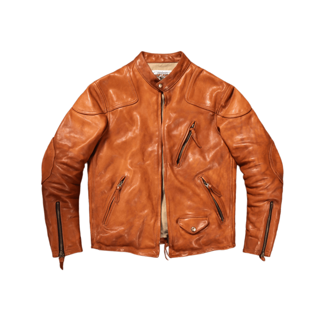 Men's Biker Leather Jacket-Comes