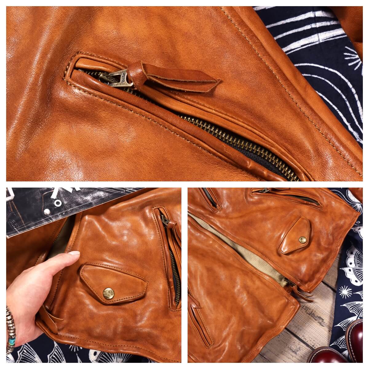 Men's Biker Leather Jacket-Comes