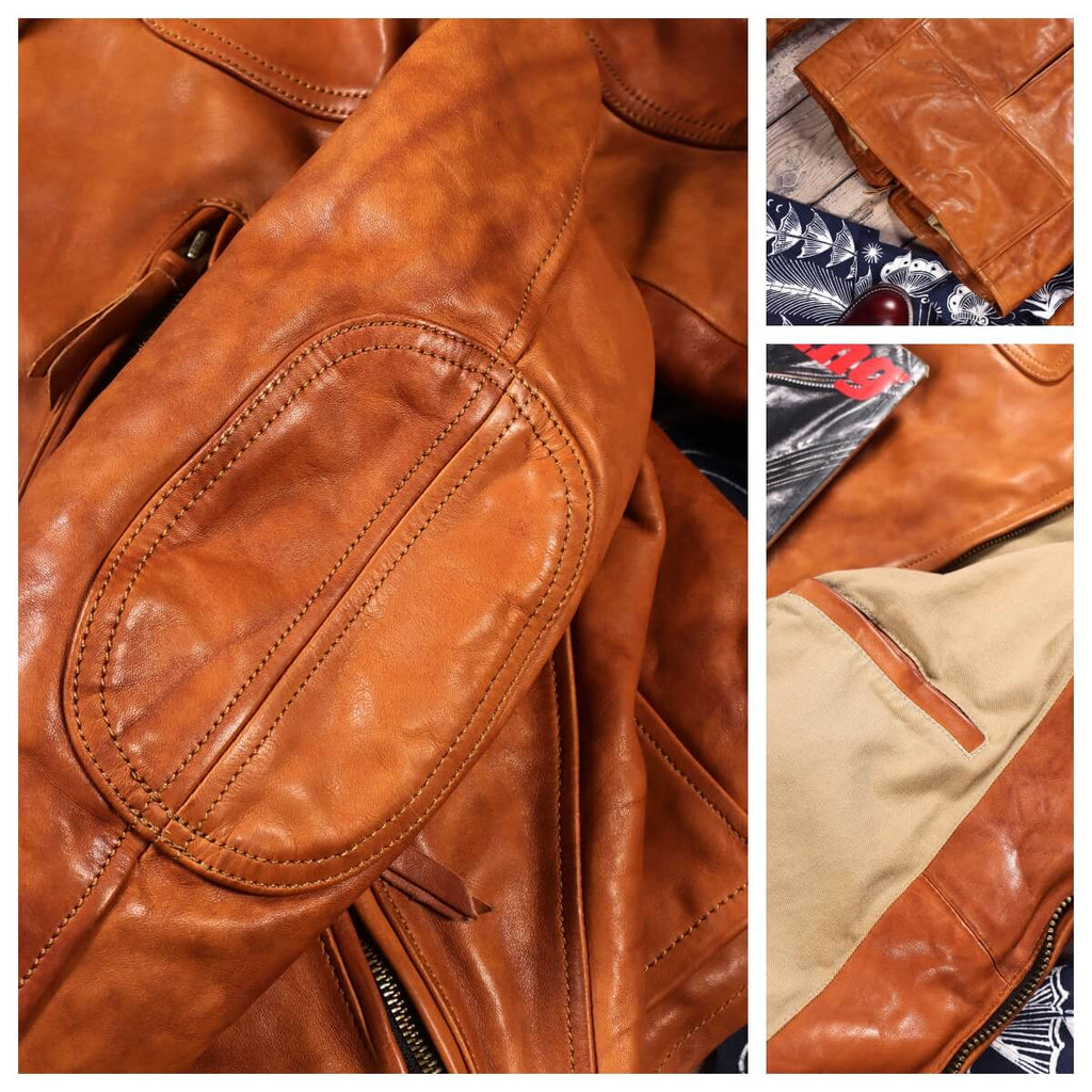Men's Biker Leather Jacket-Comes