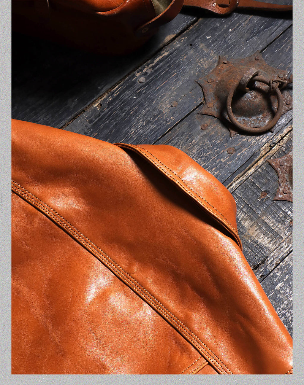 Men's Tan Trucker Leather Jacket-Primus