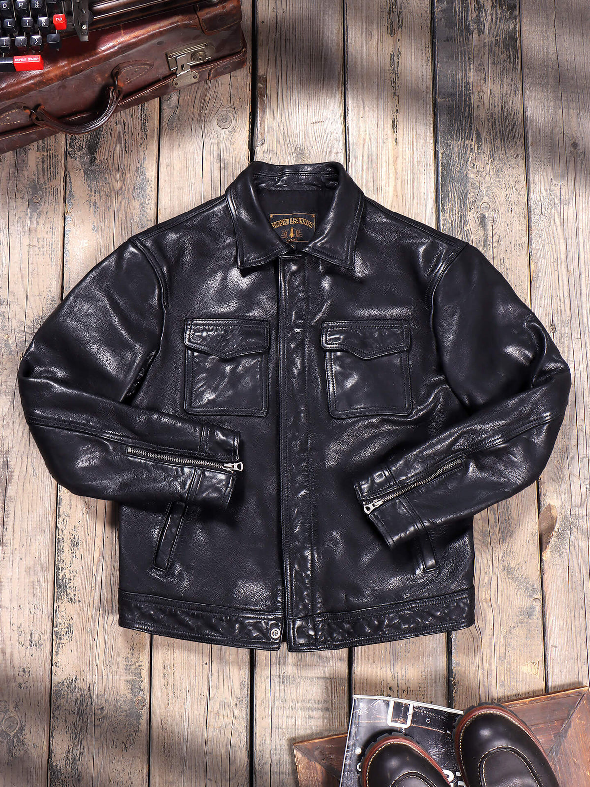 Men's Field Leather Jacket-Sylva