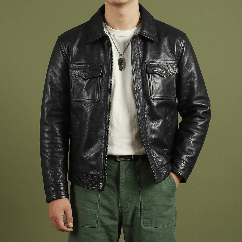 Men's Field Leather Jacket-Sylva