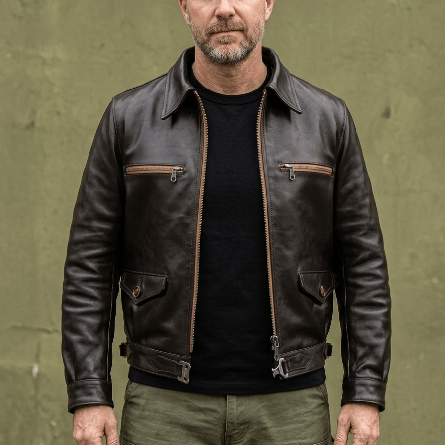 Men's Flight Leather Jacket-Ignis