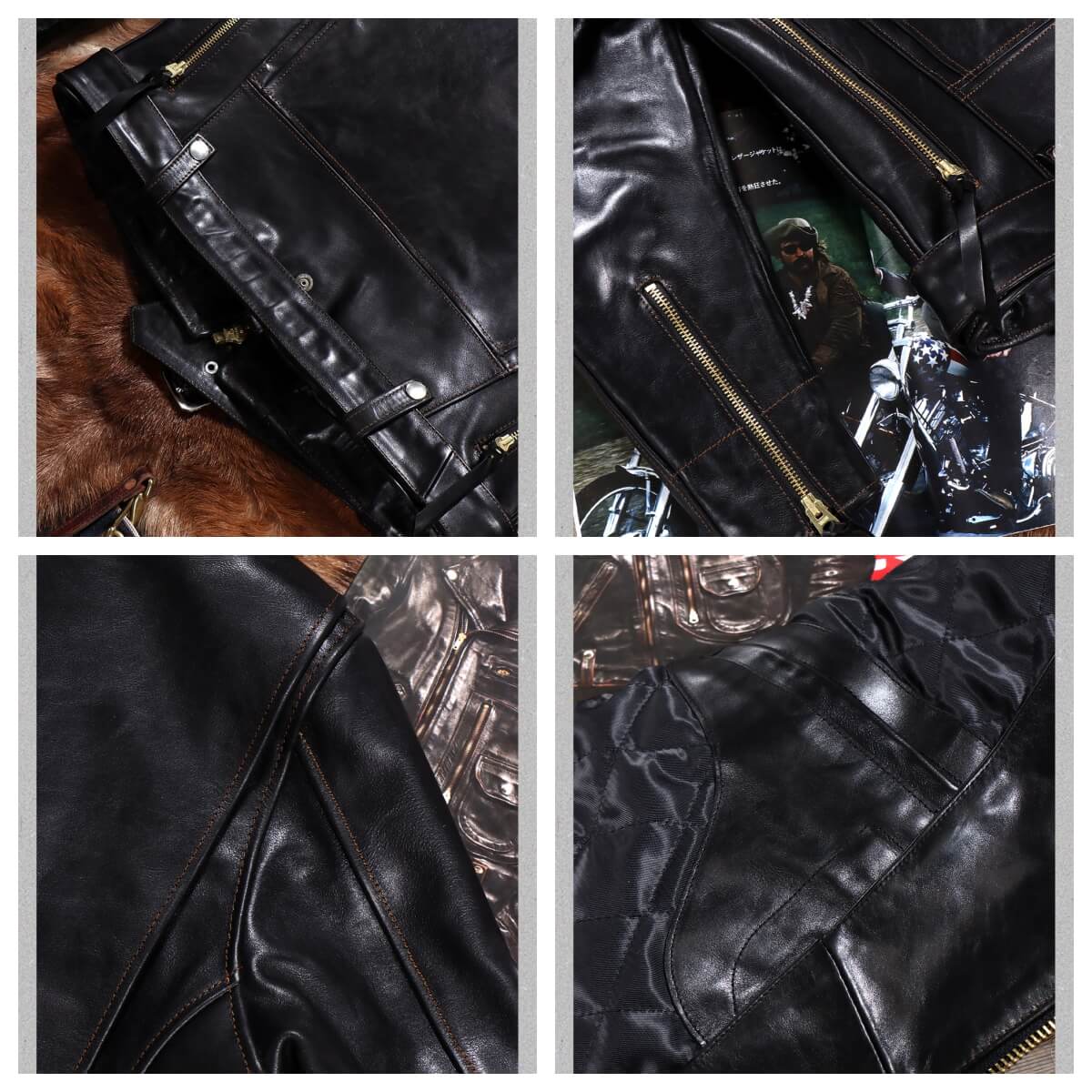 Men's Shearling Collar Rider Leather Jacket-Gravis