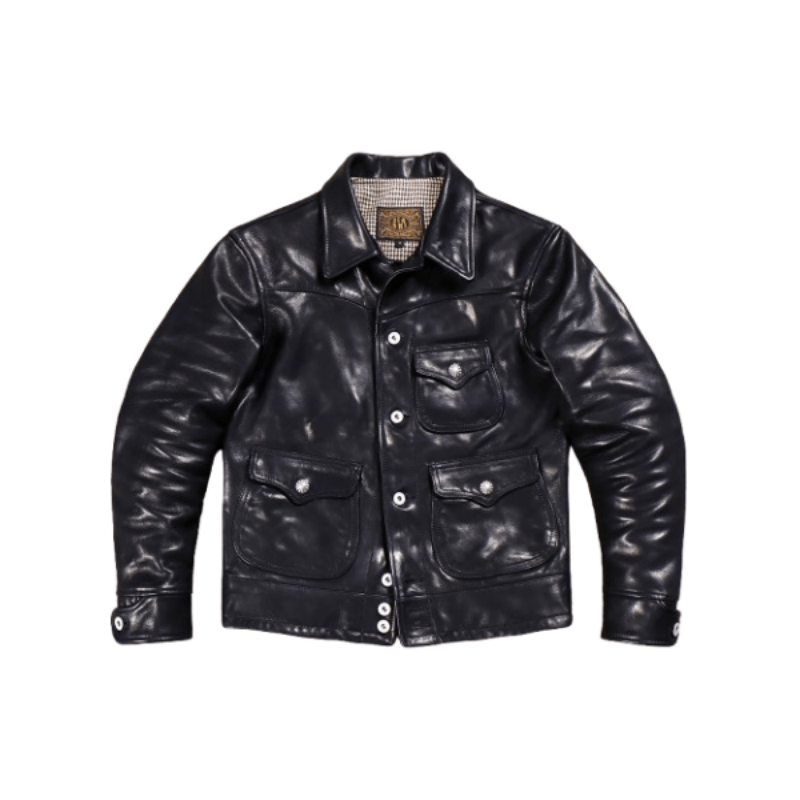 Men's Western Leather Jacket-Aigokeros