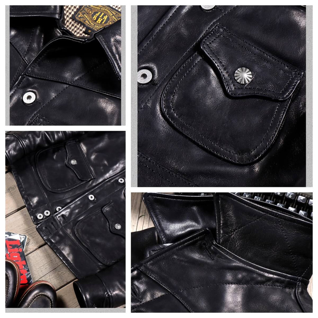 Men's Western Leather Jacket-Aigokeros