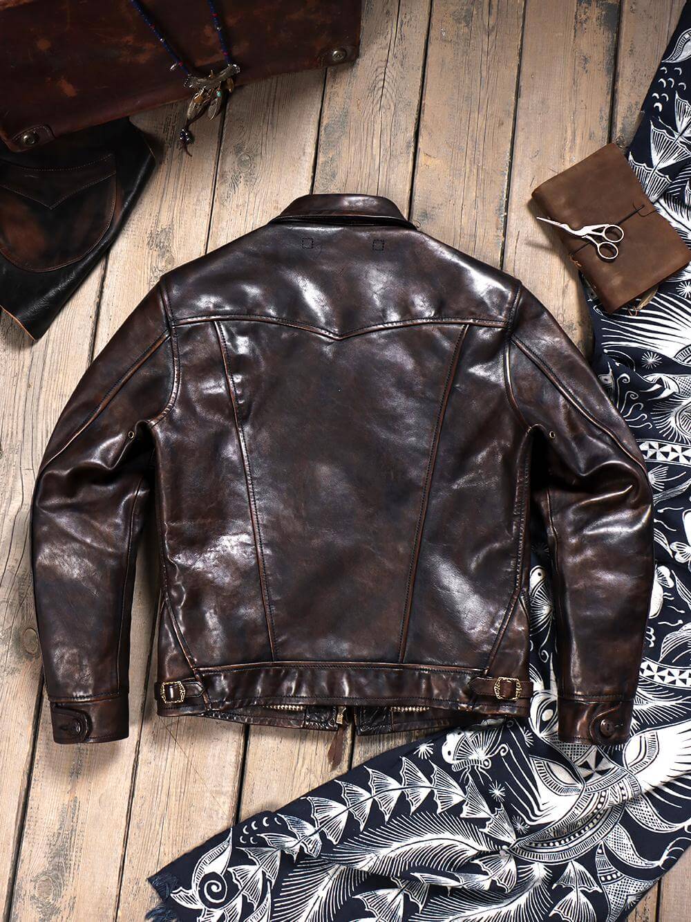 Men's Western Leather Jacket-Lobo Vintage
