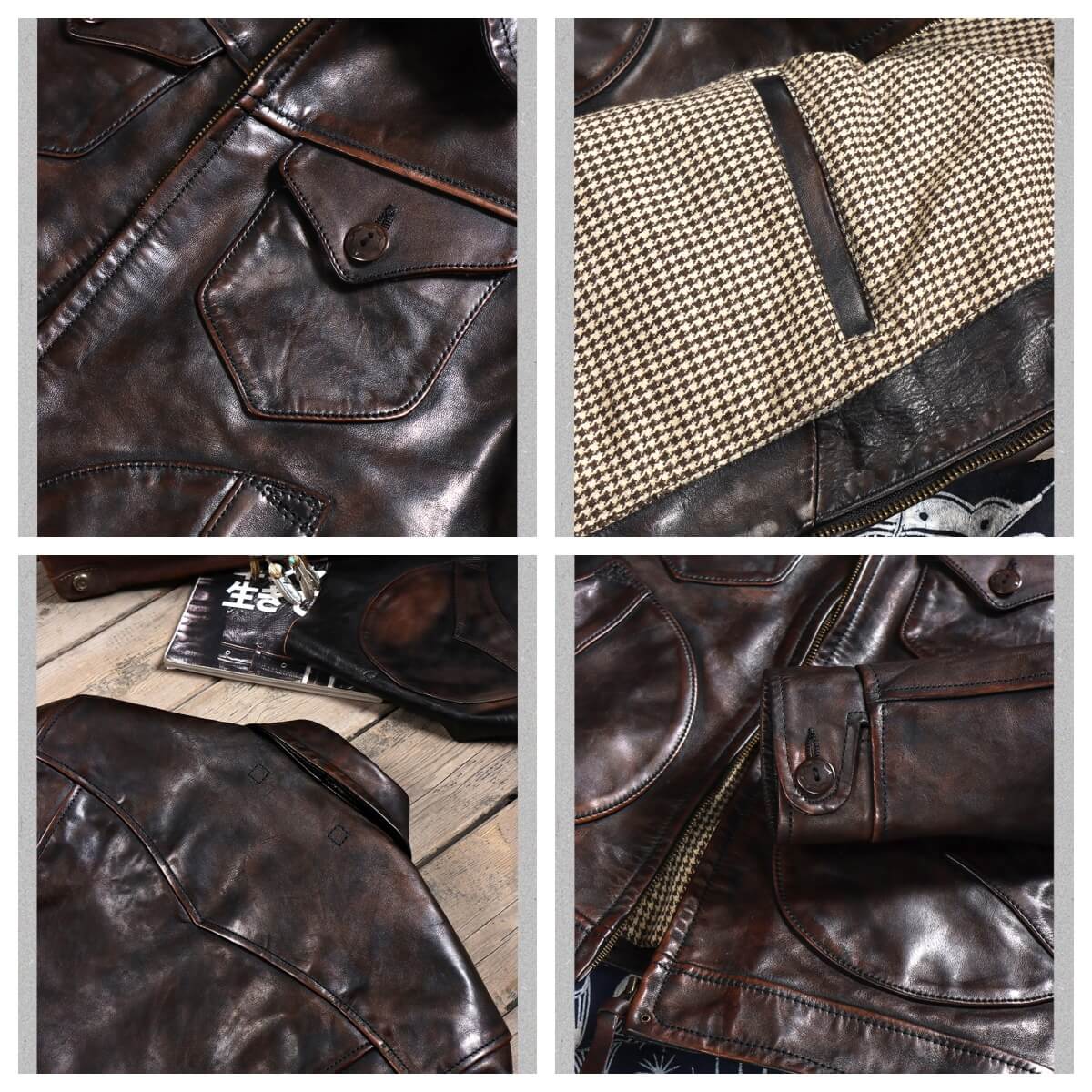 Men's Western Leather Jacket-Lobo Vintage