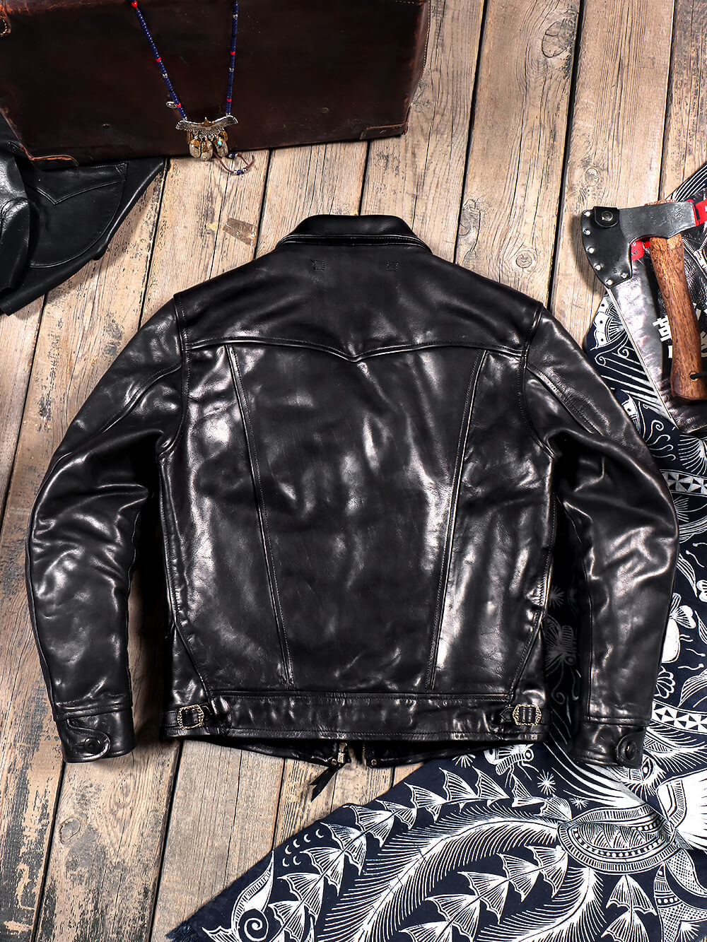 Men's Western Leather Jacket-Lobo Classic