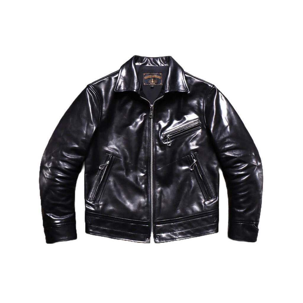 Men's Rider Leather Jacket-Obsidian