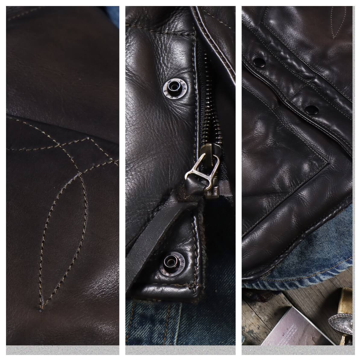 Men's Quilted Leather Down Vest-Calor
