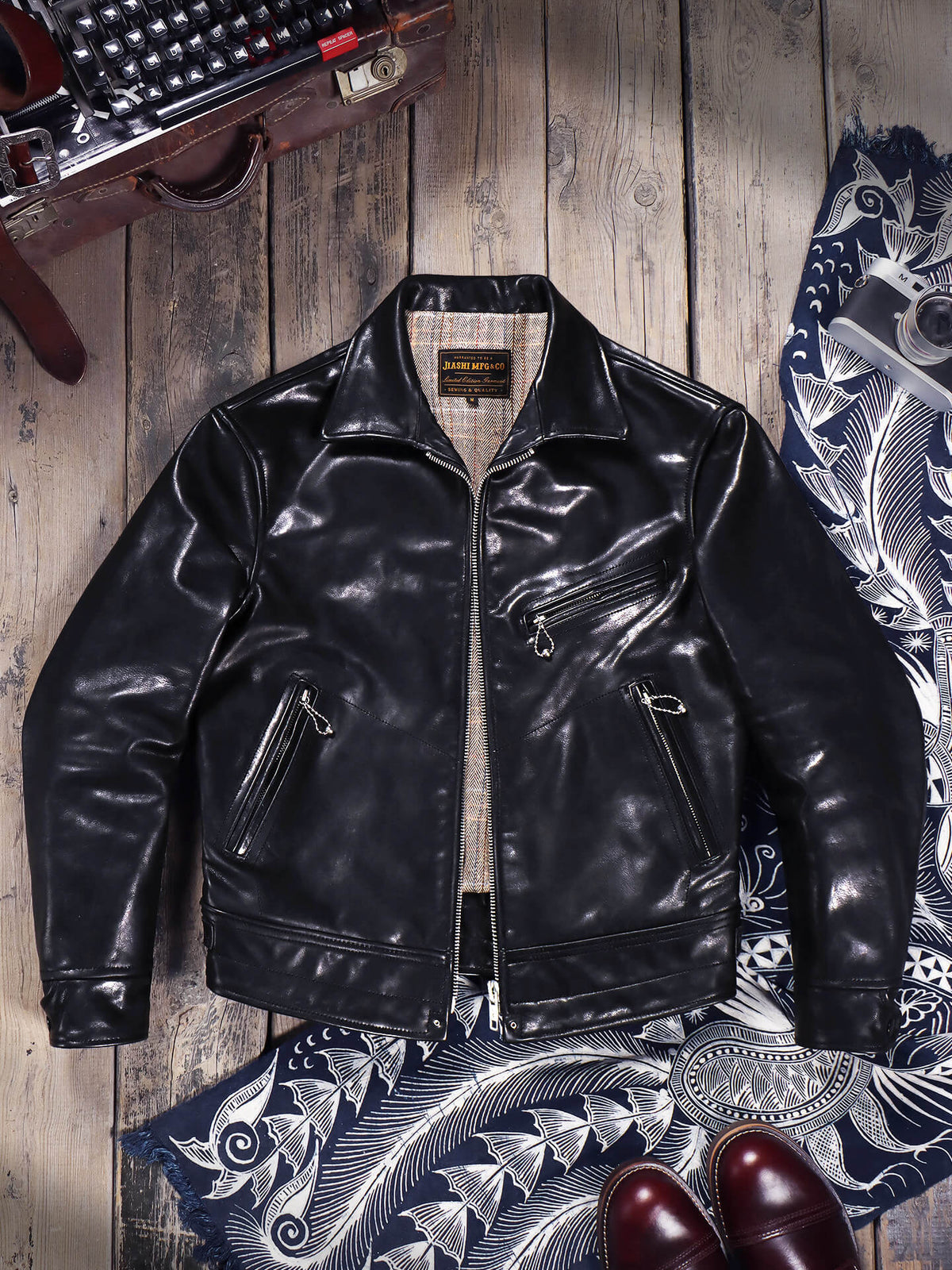 Men's Rider Leather Jacket-Aura