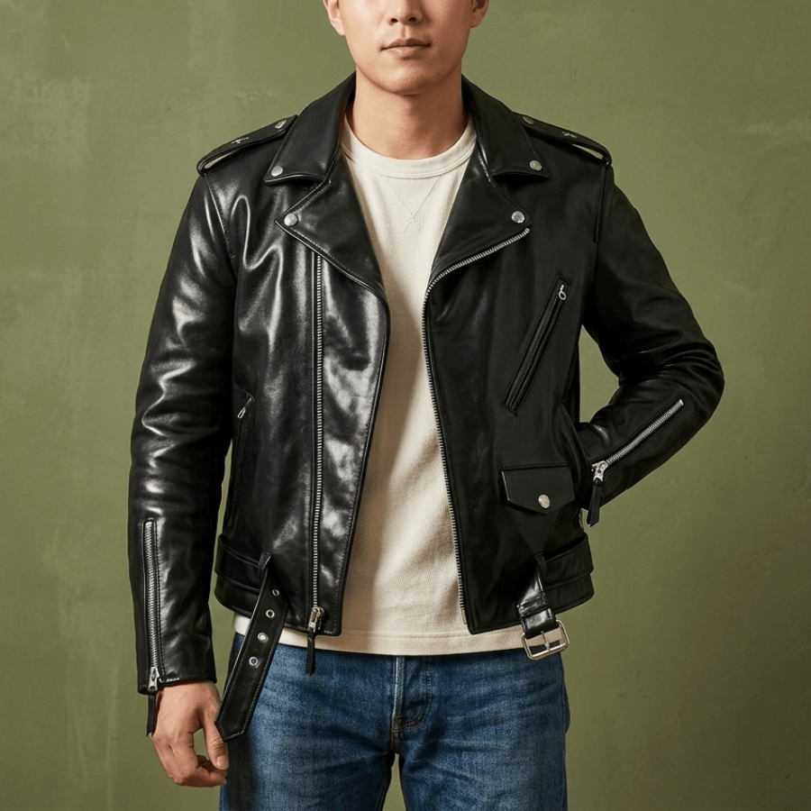 Men's Rider Leather Jacket-Cursus