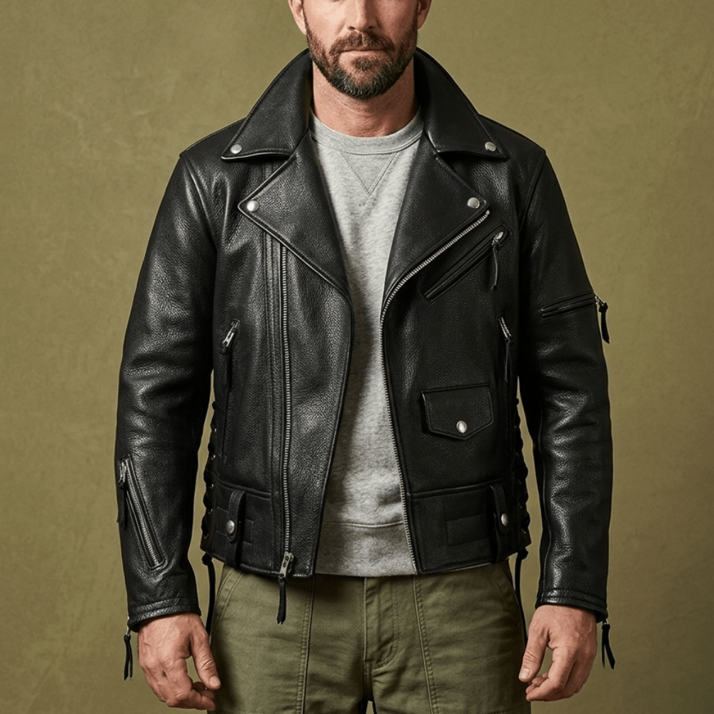 Men's Rider Leather Jacket-Eques