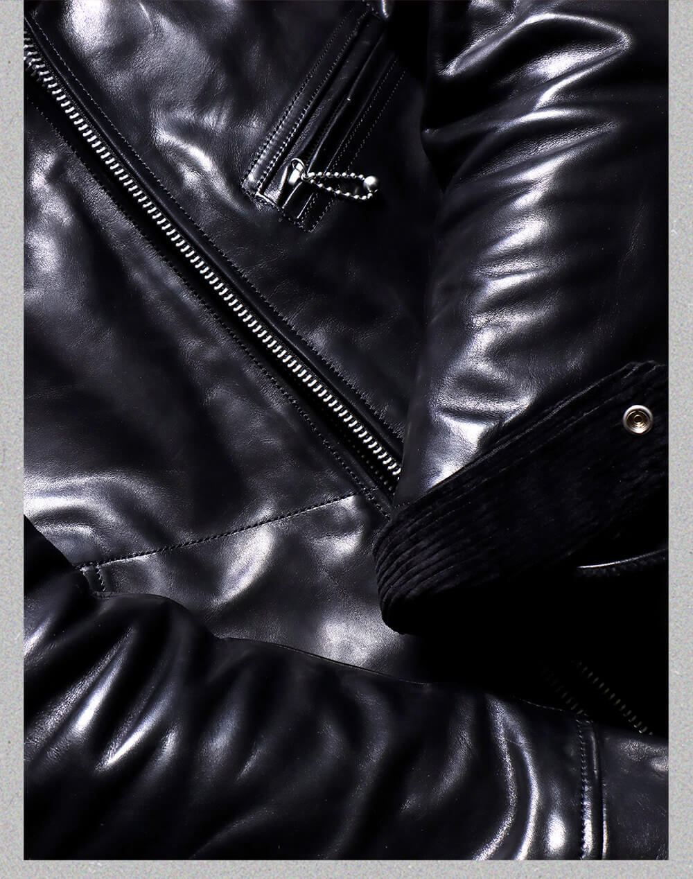 Men's Rider Leather Jacket-Obsidian